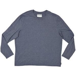 Express Men's 2XL Blue Cotton Blend T-Shirt Crew Neck Long Sleeve Striped